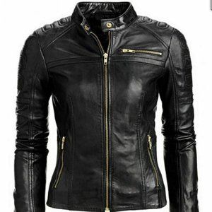 Women's black slim holster zipper round short blac